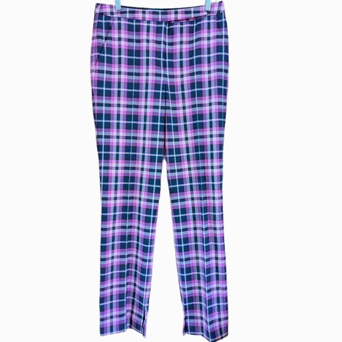 REBECCA VALLANCE Ryder Pant Trousers AU14 UK14 US10 Pink Plaid - Picture 4 of 10