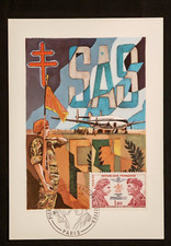 HEROS de la RESISTANCE,PARACHUTISTE SAS KIEFFER BOURGOIN CARTE FDC 1er jour 1973