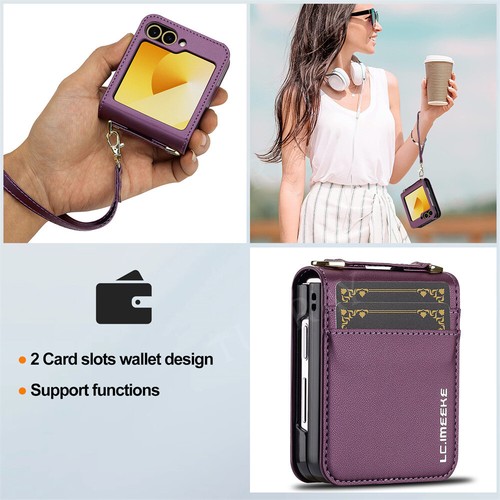 For Samsung Z FLIP 6 FLIP 5 4 3 Leather Wallet Filp Phone Case Stand Cover - Bild 55 von 84