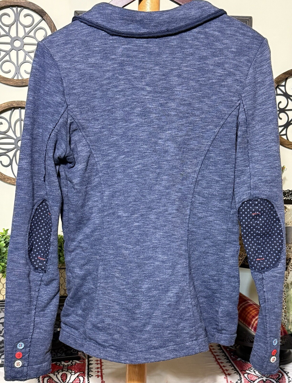 Patchwork BeTween Elbow Colorful Button Blazer Jr… - image 2