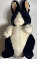 Plush Bunny 1994 Dakin 12  Tall Black  White