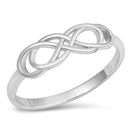 Criss Cross Tree Leaf Infinity Ring – Sterling Silver Band, Sizes 4-10 - View #3