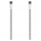 Stick Drop Earring Gold Plated Round Lab-Created Moissanite Vertical Bar Match