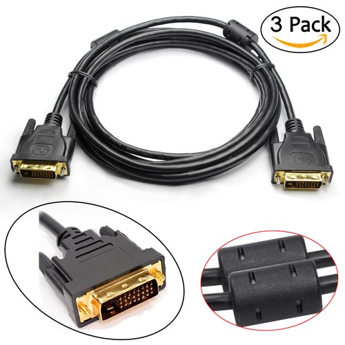 DVI DVI-D Dual Link 24+1 Male to Male Cable Adapter Gold Plated with Ferrites - Picture 20 of 21