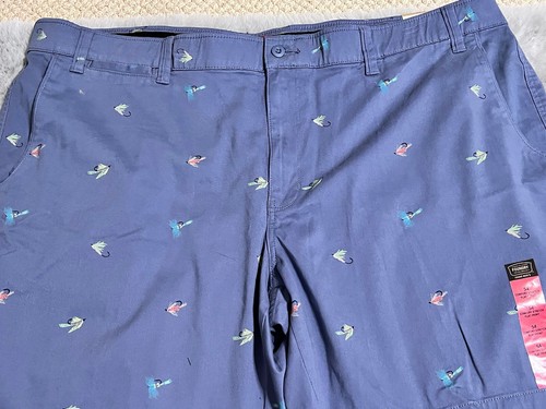 Pantalones cortos para hombre The Foundry talla 46 BlueChino patrón de moscas pesca nuevos con etiquetas - Imagen 2 de 5