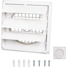 6'' Dryer Vent Cover Outdoor, Dryer Louver Vent Cover for Exterior Wall (Tota...