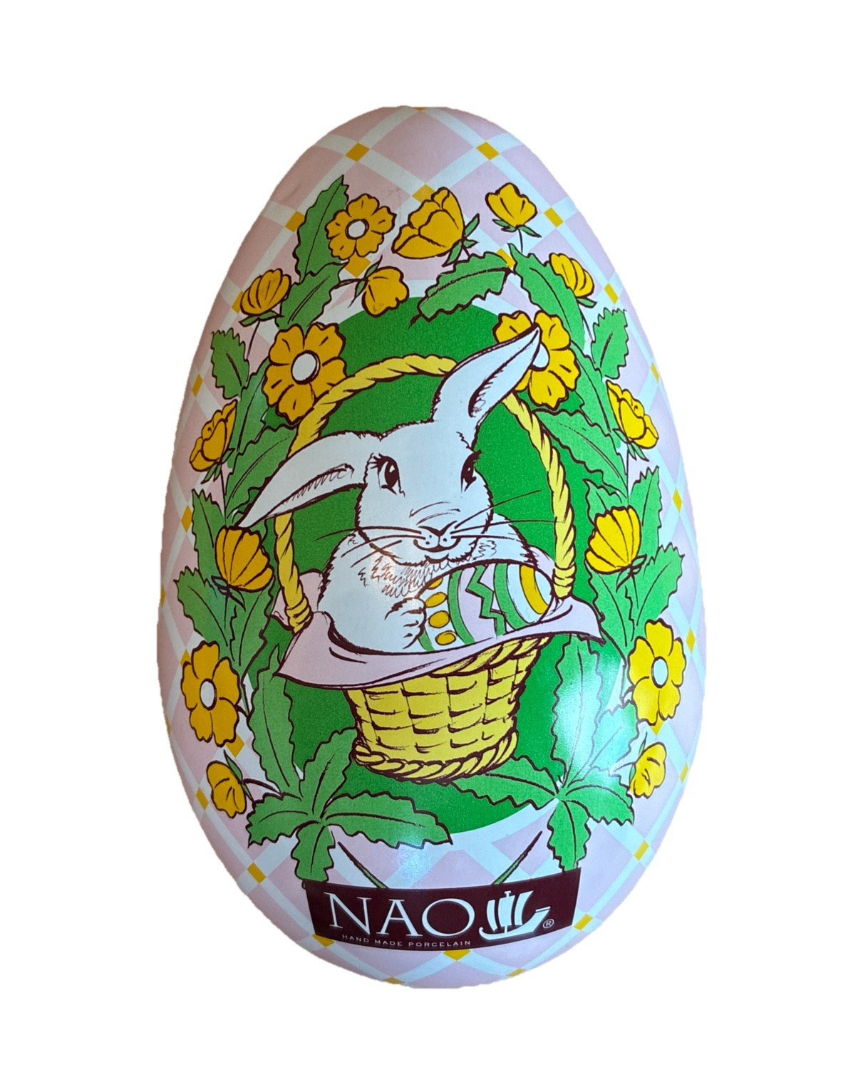 NAO by Lladro 02007457 “Manchitas / Patches” Bunny with Easter Tin Egg - Used