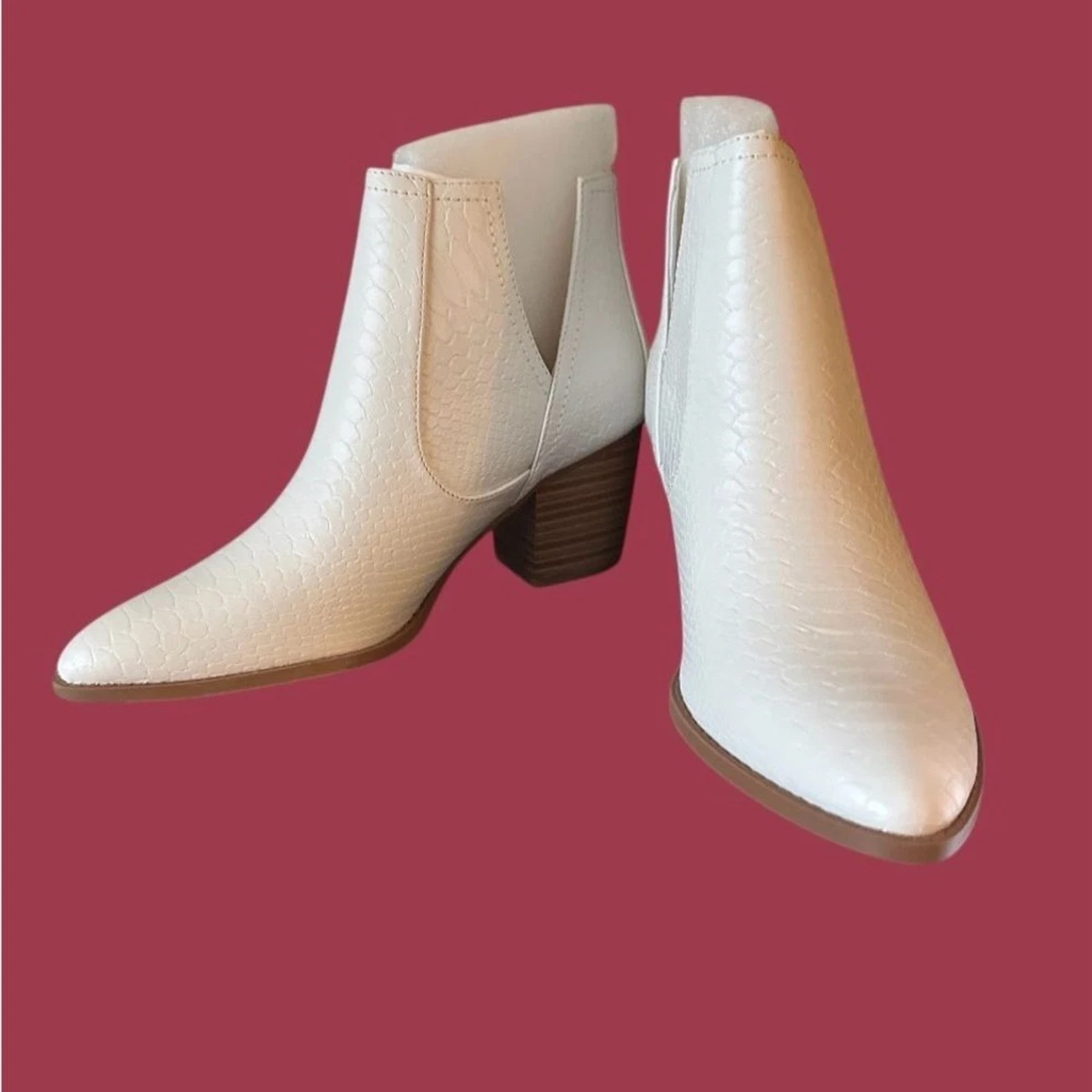 White Leather Boots for Women for sale - eBay