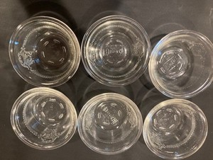 SIX ANTIQUE GLASBAKE No. 286 DESSERT/CUSTARD DISHES - Made in the USA