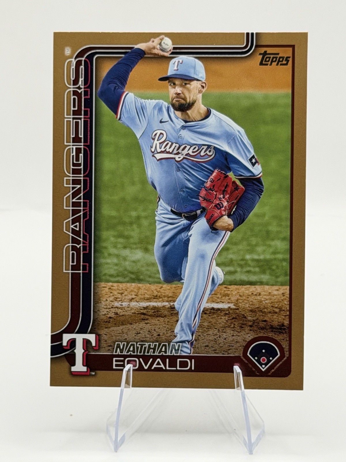 NATHAN EOVALDI 2025 Topps Series 1 INSERT #130 Gold Parallel /2025 TEXAS Rangers