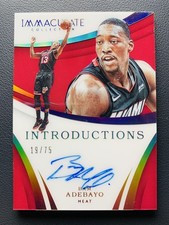 2017-18 Panini Immaculate Bam Adebayo #II-BAM RC Rookie Introductions Auto /75