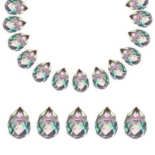 50 Pcs 8x10mm Faceted Teardrop Crystal Beads, Pale Purple