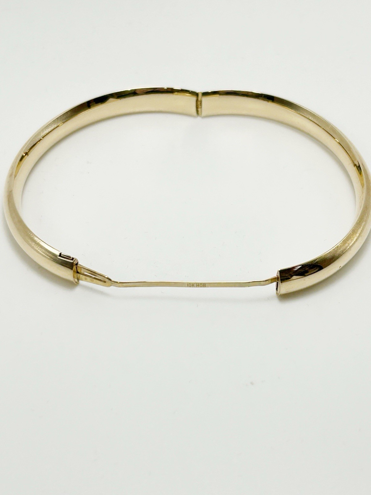 10K Solid Yellow Gold Hinged Bangle Bracelet 8.36… - image 4