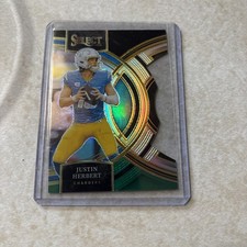 Justin Herbert 2023 Panini Select Black and Green Prizms Die Cuts #136 Chargers