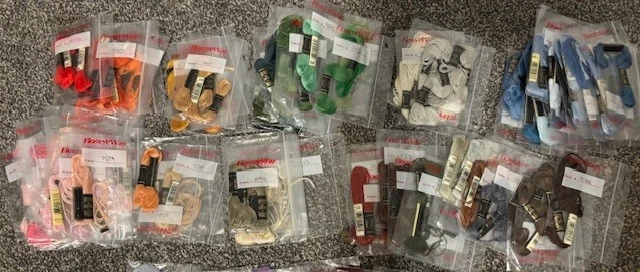 DMC Variety  Floss Lot of Embroidery Thread Skeins 155 Pieces + 55 Samples Bags - Image 2 of 4