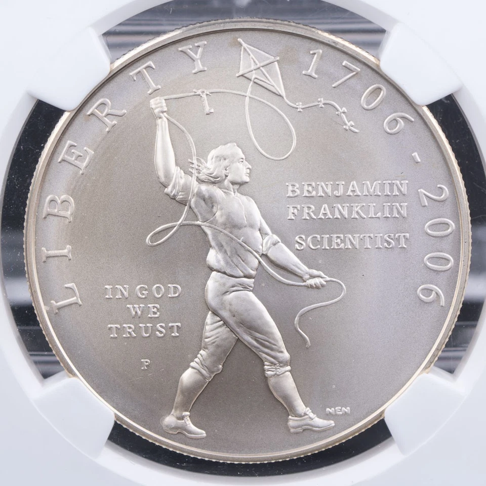 Certified 2006-P Silver $1 NGC MS69 Ben Franklin Scientist - Image 2 of 4
