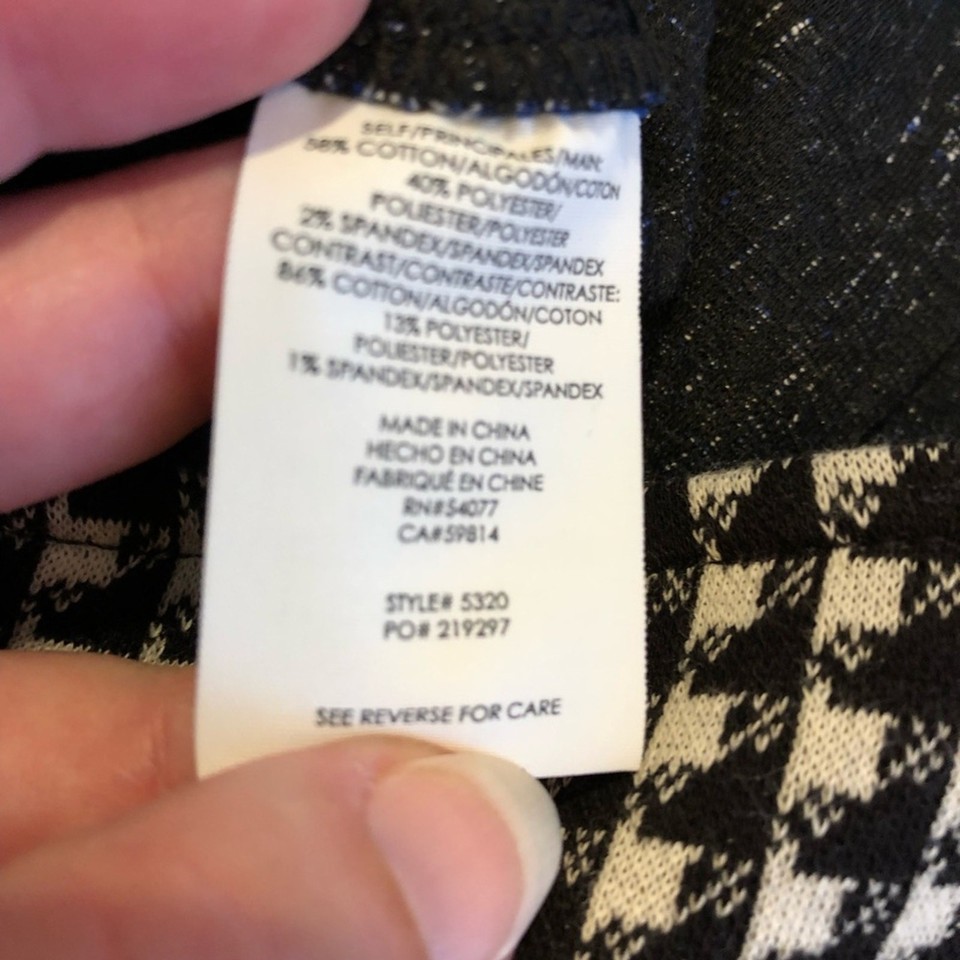 Matrix Size Resolution Cabi Renia 21 Club blue black white matrix mixed print skirt size 6 NWT ...