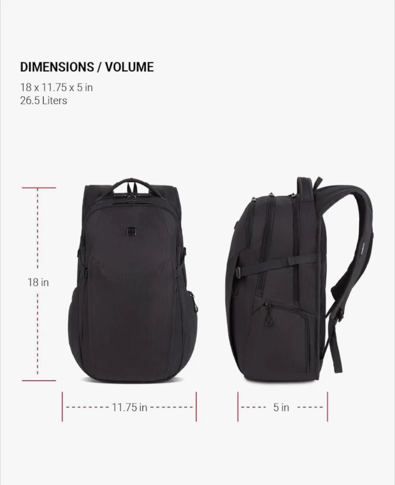 SwissGear VersaMax, Charcoal Heather, 18-Inch - Image 2 of 4