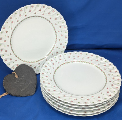 Haviland Limoges Rosa Rosenknospe Speiseteller Torse Swirl France 6er Set