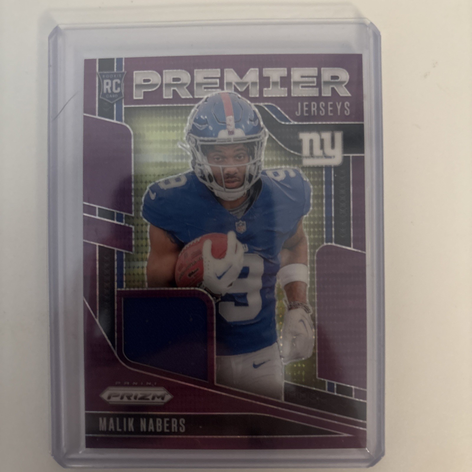 MALIK NABERS 2024 PANINI PRIZM PREMIER JERSEYS GAME USED ROOKIE PURPLE PULSAR RC