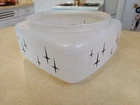 Vtg 1950s MCM Atomic Star Milk GLASS Square Ceiling Light Fixture SHADE GLOBE