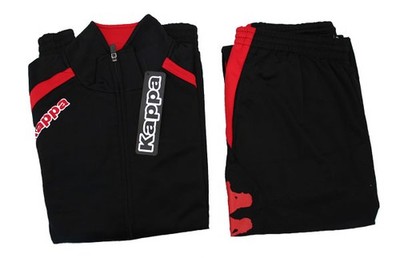 TRAININGSANZUG TRACKSUIT SPORTJACKE + HOSE SCHWARZ ROT BOLZANO KAPPA Gr. S NEU
