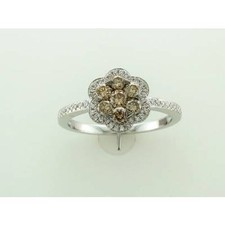 Le Vian 14K White Gold Flower Cocktail Ring for Women 0.71 cts Diamonds Size 7