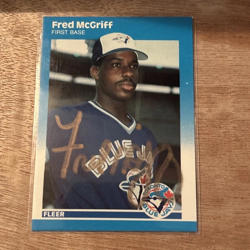 1987 Fleer Update Fred Mcgriff u-75 Rare Fleer Rookie Blue jays Autographed Sign