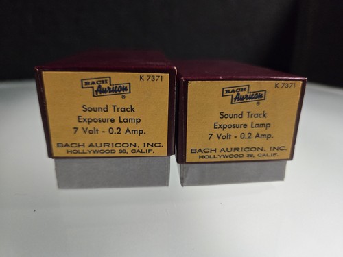 Due lampade da esposizione pista sonora Bach Auricon 7 volt .2 ampere nos
