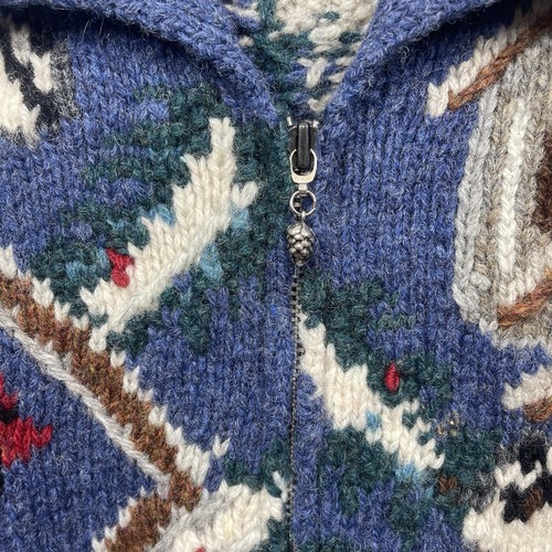 Signatures by Northern Isles Knitted by Hand Vest Large 100% Wool Birds Winter - Picture 4 of 12