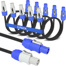 5 Pack Stage Light Powercon Cable, 3 Pin 16AWG AC Powercon Connector Cord Input