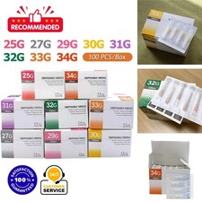 100Pcs Disposable Piercing Needles 25G 27G 29G 34G 1.5-13mm