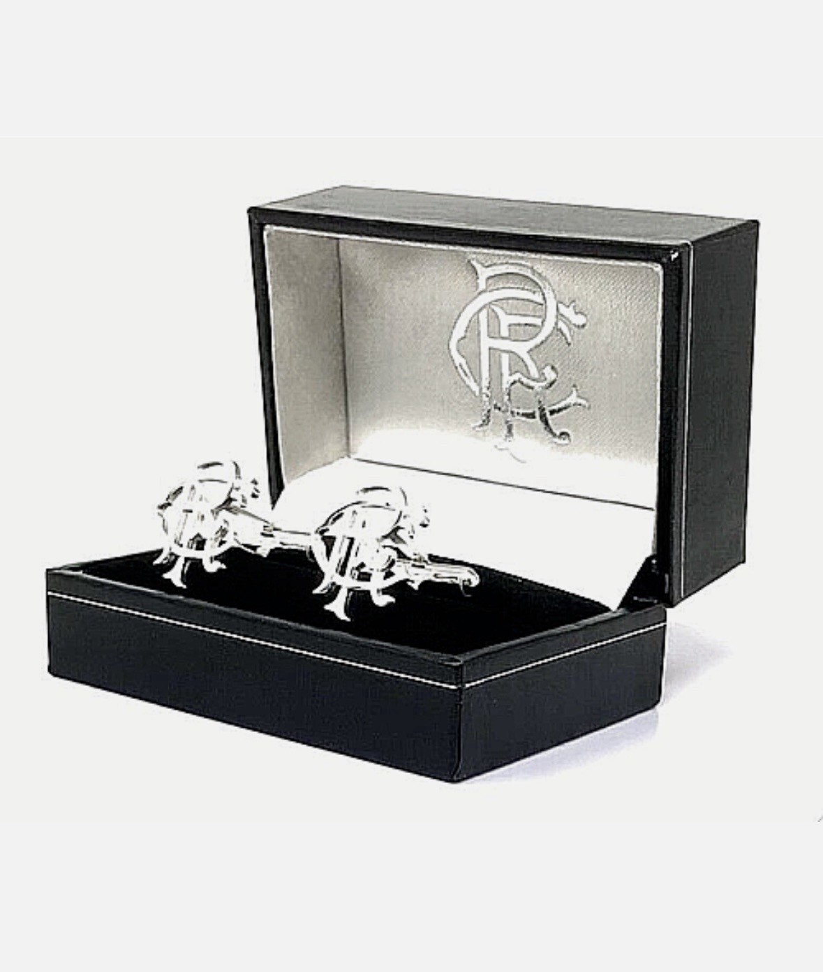 RANGERS FC SILVER PLATED CREST SCROLL - MENS SHIRT EXECUTIVE SHIRT CUFFLINKS RFC