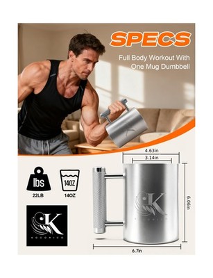 Heavy Mug Dumbbell 18lb/22lb  Heavyweight Coffee Challenge for Strength &  | eBay