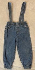 Vintage Bugle Boy Overalls Suspenders Kids Sz 4T Denim 90s 100 Cotton Joggers