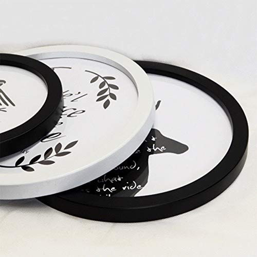 Round Photo Frame Wooden Wall Hanging Picture Frames for Home Office Wall - Picture 4 of 7