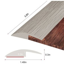 Gray Vinyl Floor Transition Strip Protects Floors and Reduces Tripping