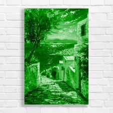 Vibrant Mediterranean Seaside Canvas Print Large Picture Wall Art