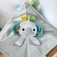Bright Starts Elephant Cuddle Tags Baby Lovey 16 Inch Security Soothing Blanket