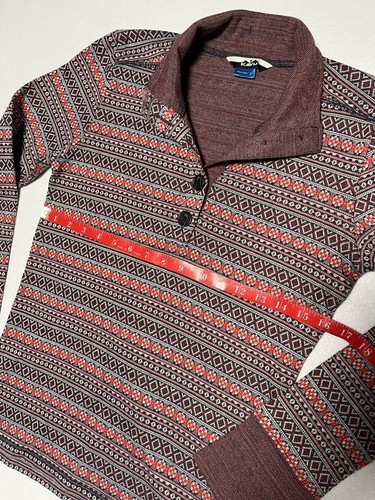 Kavu Sweater Womens Small Red Lopez Shirt Top 1/4 Button Long Sleeve Pullover - Picture 4 of 11
