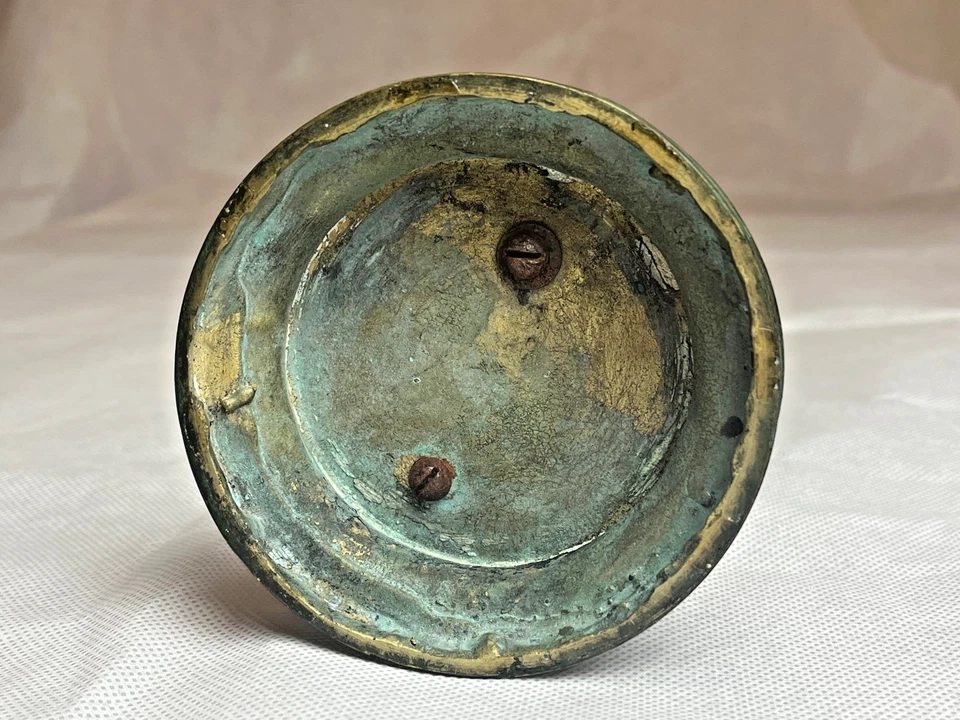 Antique Metal Sculpture Mounted on Base "Darcissus of Pompeii" Green Patinated - Image 4 of 4