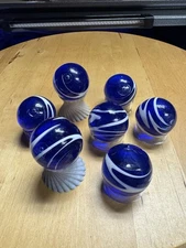 5018 Imperfection Wig Wag Cobalt Blue Marbles Nearly 1.5 Inches RANDOM PICK