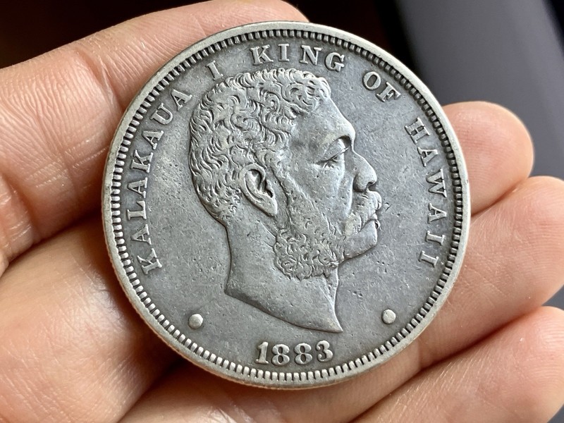 Rare! Genuine 1883 King Kalakaua 1 Kingdom of Hawaii Silver Dollar - 26.6 Grams