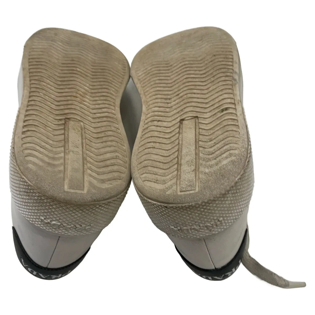 Prada, Sneaker, Größe: 38 1/2, Leder, Weiß, Damen #v4p