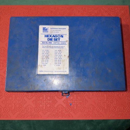 Greenfield 492 Carbon Steel Hexagon Rethreading Die Set: 20 Original