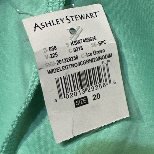 Ashley Stewart Pants Ice Green Wide Leg Stretch Plus Size 20 NEW Tag Attached - Picture 5 of 8