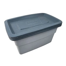 Rubbermaid Roughneck Small Storage Tote With Lid Blue Model 0475 1 Gallon Tub