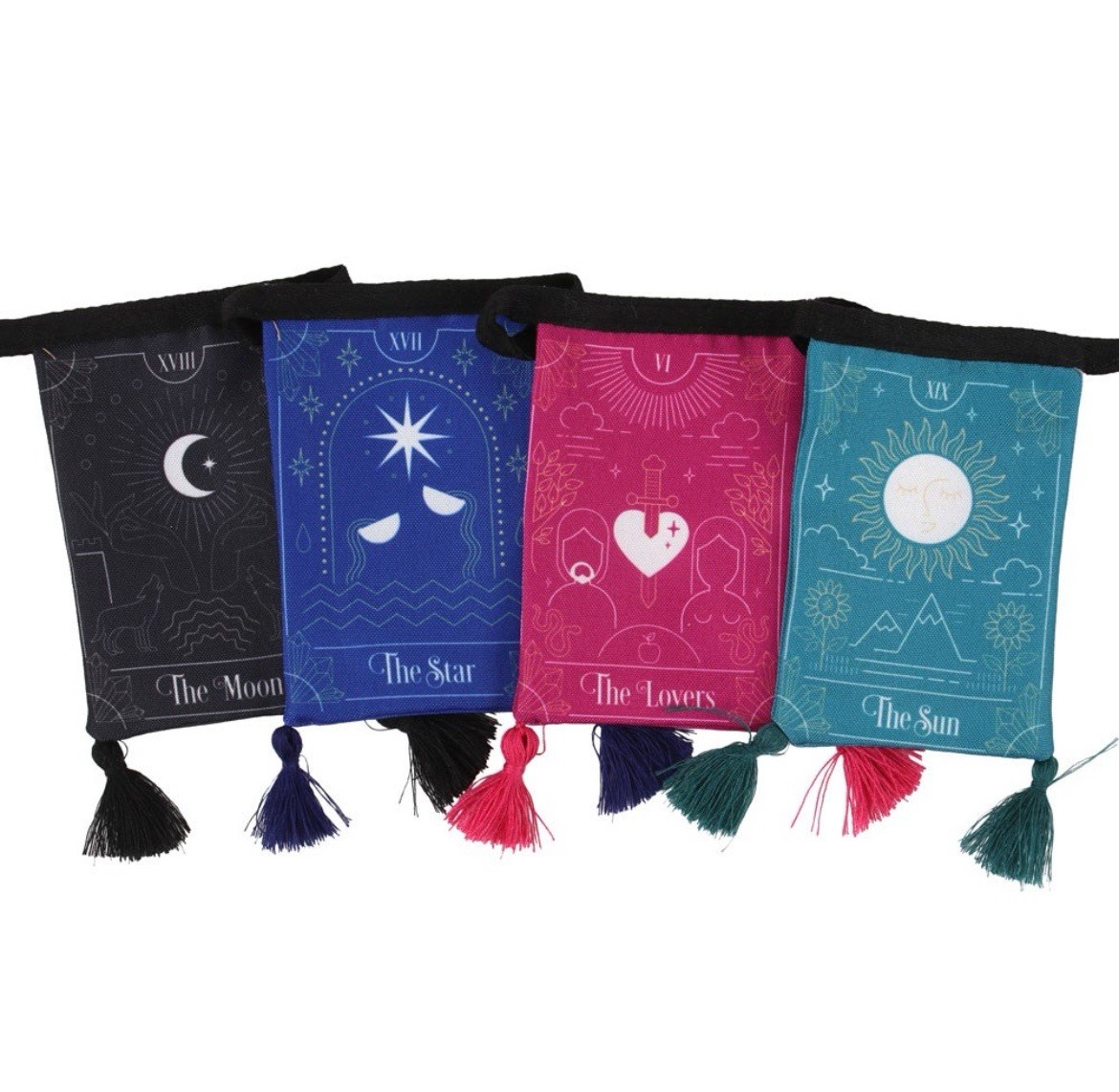 Tarot Card Fabric Bunting Wall Hanging Witch Home Decor Celestial Gift Spiritual