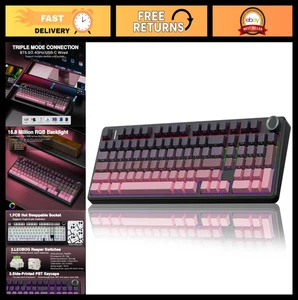 Wireless Mechanical Keyboard - Tri-Mode BT5.0/USB-C/2.4GHz, Hot Swappable, RGB B
