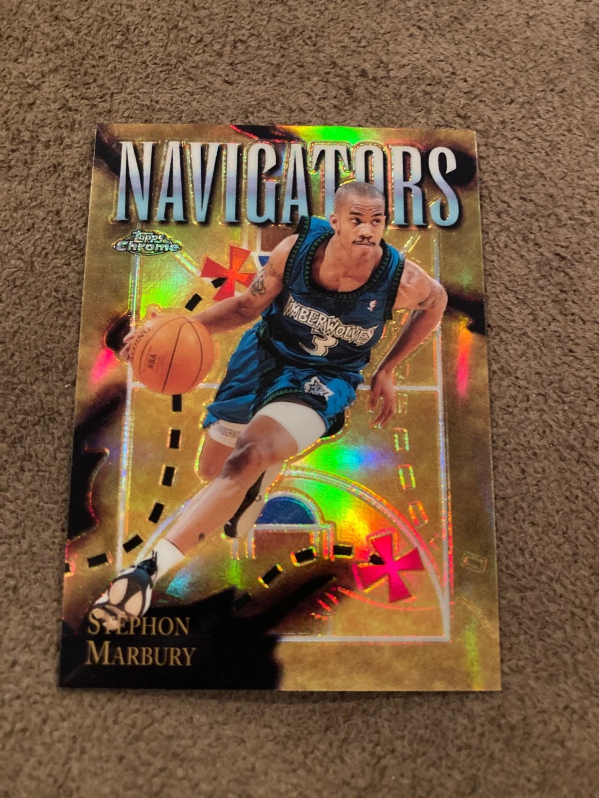 Stephon Marbury 1998-99 Topps Chrome Season's Best Navigators Refractor #SB4